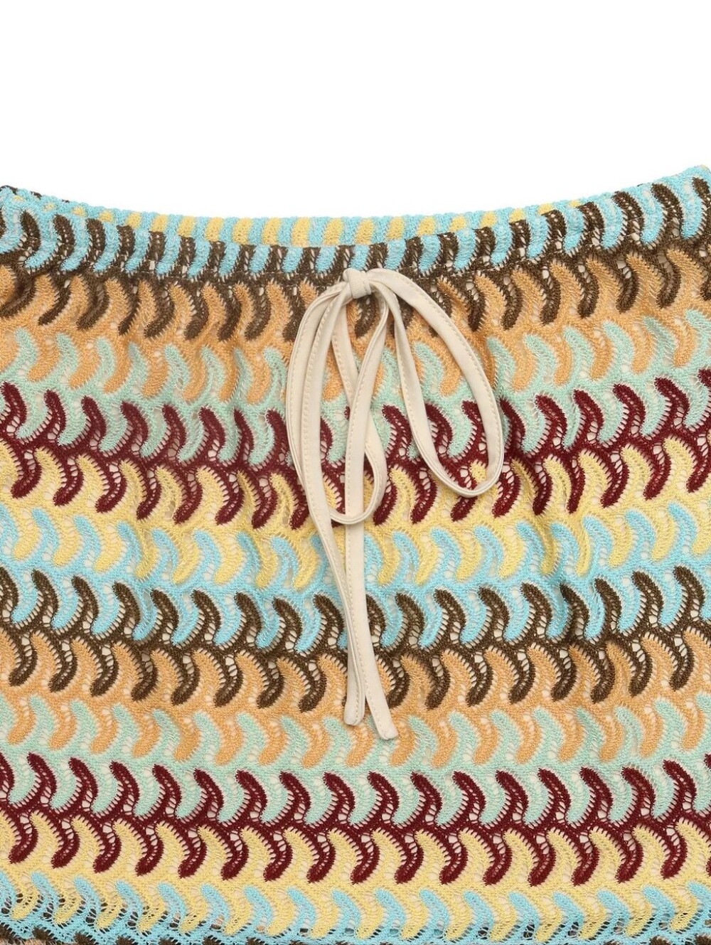 Crochet Drawstring Mini Skirt - Picture 7 of 10